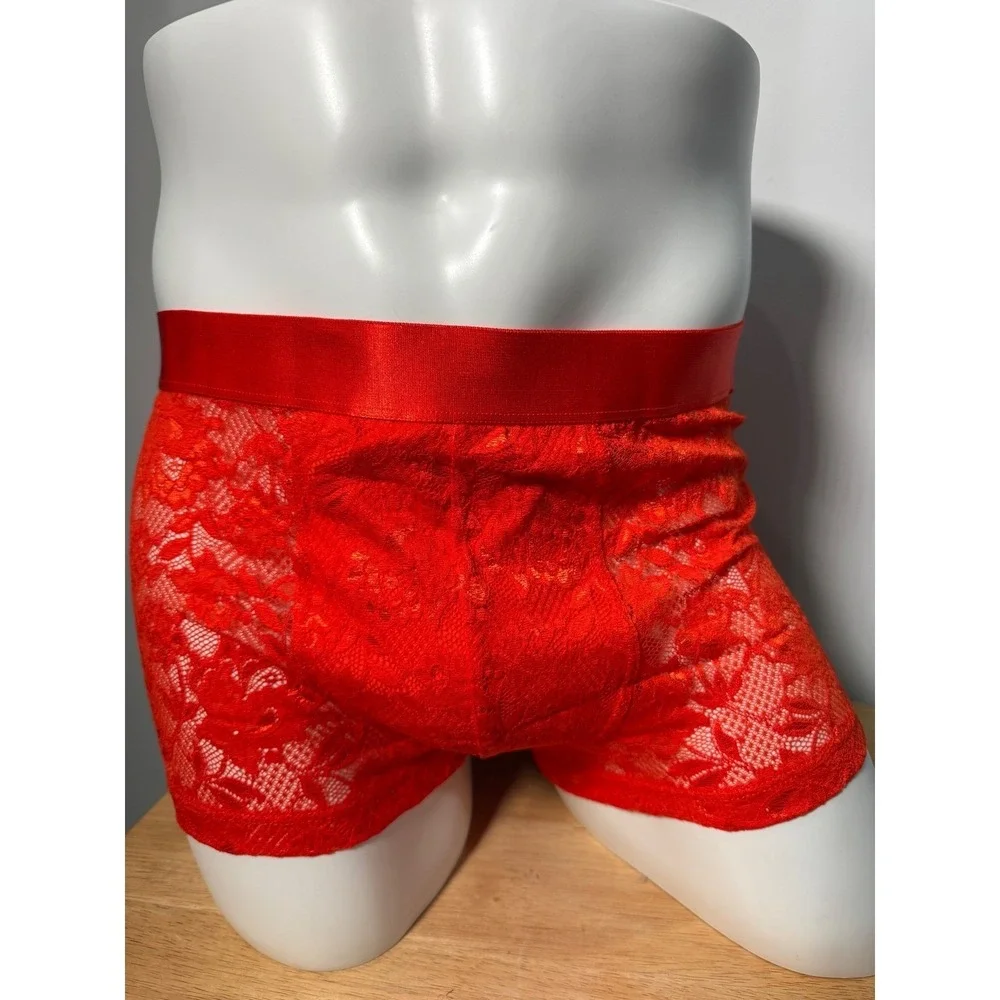 Cosabella Premium‎ Italian Lace Men's Trunks Bold Orange Size L